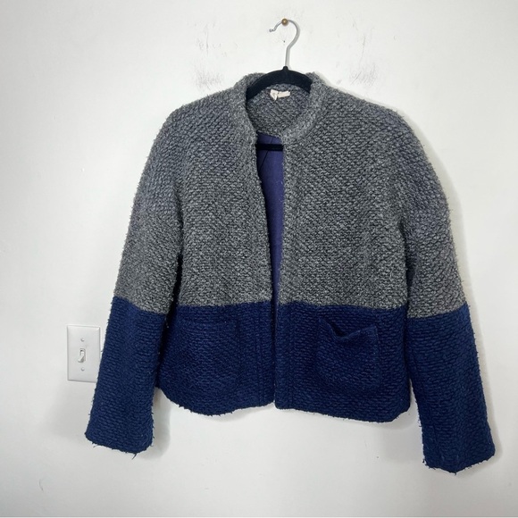 Anthropologie MOTH Colorblock Wool Coat blazer - Picture 2 of 8